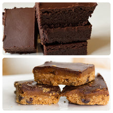 Load image into Gallery viewer, Half Chocolate Fudge Cake Bar/Half Chocolate Caramel Slices (12 bakes in total)
